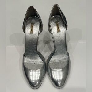 Miu Miu Metallic Silver Leather D’Orsay Heels | EU 38.5